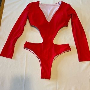 Fun red ladies swimsuit! One piece XS #9